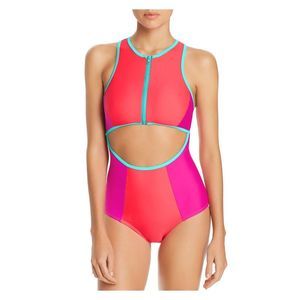 CHROMAT Women's Pink Cut out Racerback One Piece Swimsuit S